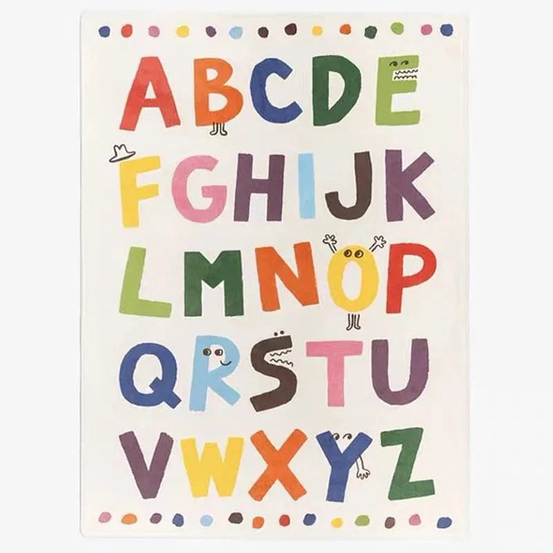 Tapis alphabet multicolore