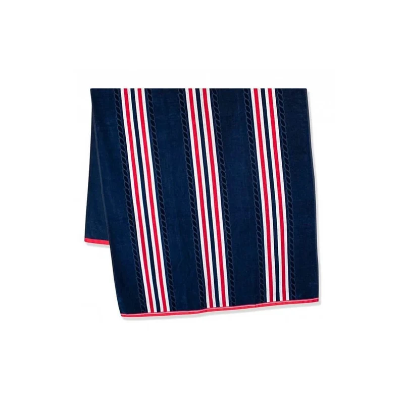 Serviette de plage bleu et rouge