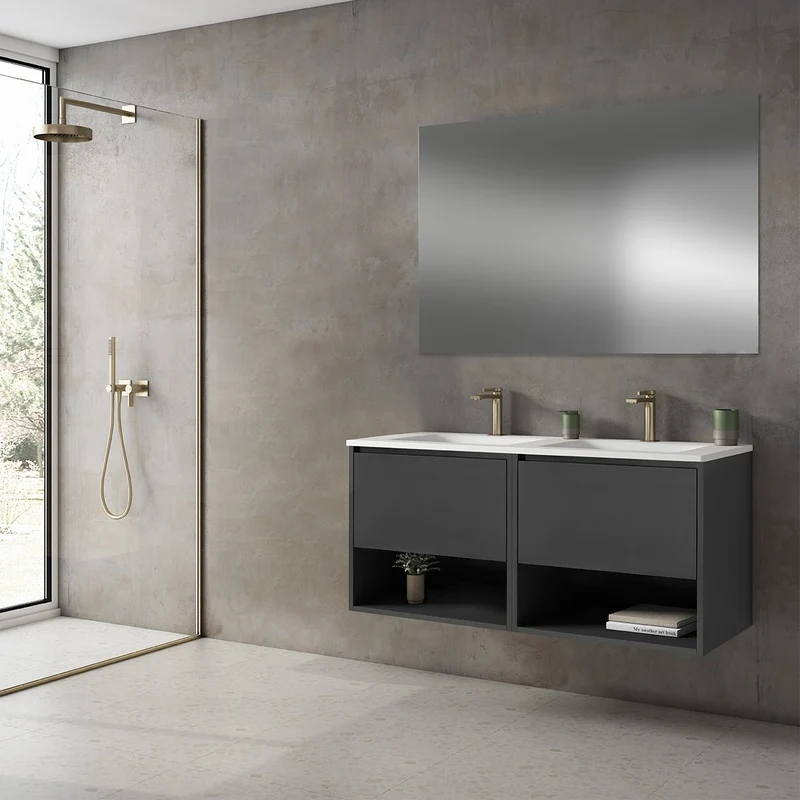 Meuble de salle de bain avec double vasque incluse Yera