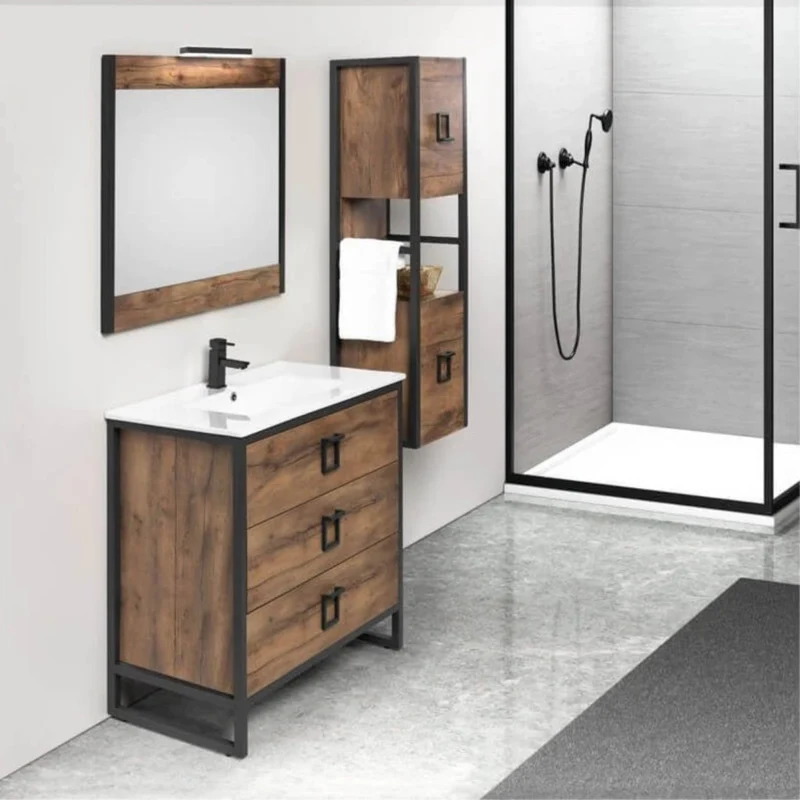 Meuble de salle de bain de trois tiroirs Gorbea