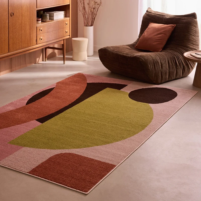 EUPHORIA - Tapis moderne multicolore à motifs géométriques abstraits - EUP906MUL
