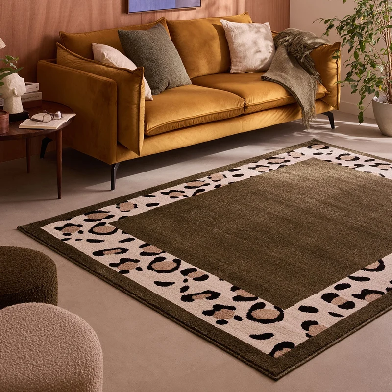 LEOVAH - Tapis intérieur vert léopard - LEO521VER