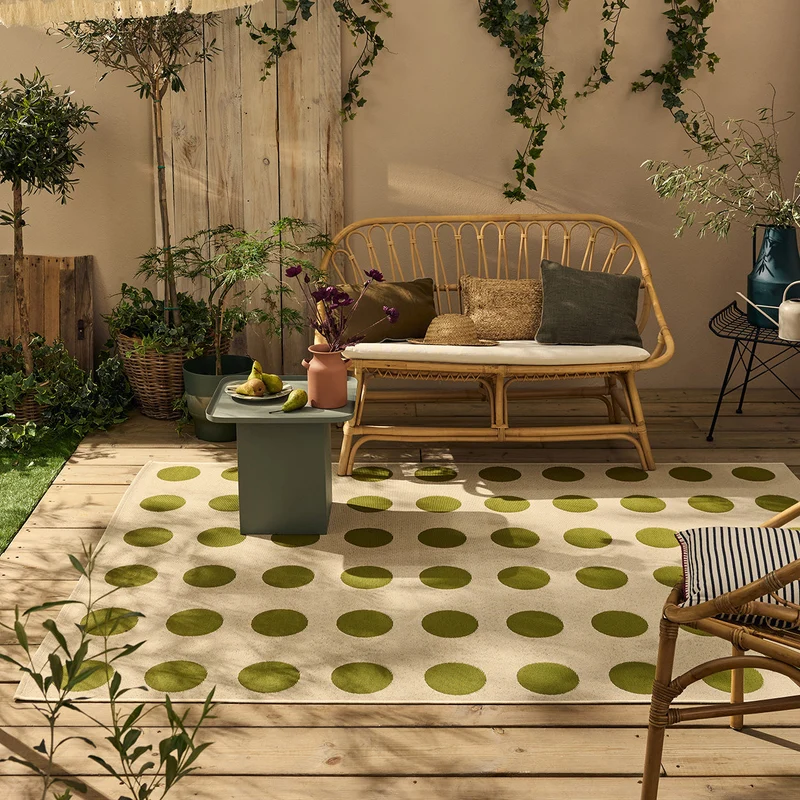 RIVIERA - Tapis d'extérieur crème à motif cercles - RIV705CRE