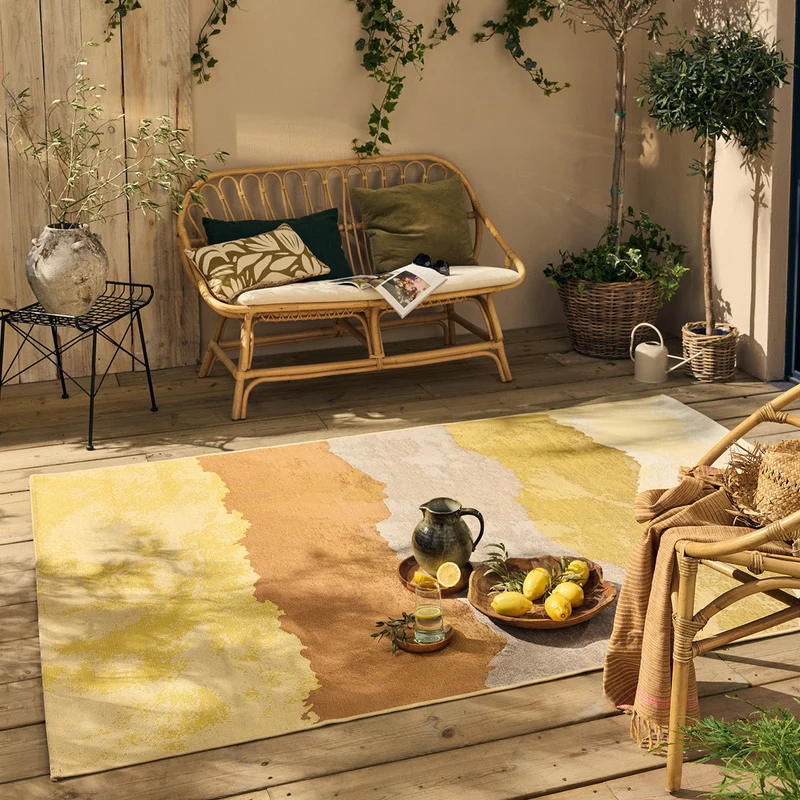 LIDO - Tapis d'extérieur élégant à motif inspiré de l'aquarelle - LID712MUL
