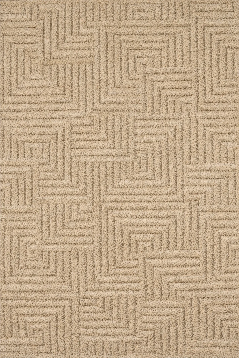 HARMONIE - Tapis de salon beige à motifs labyrinthes - HAR915BEI