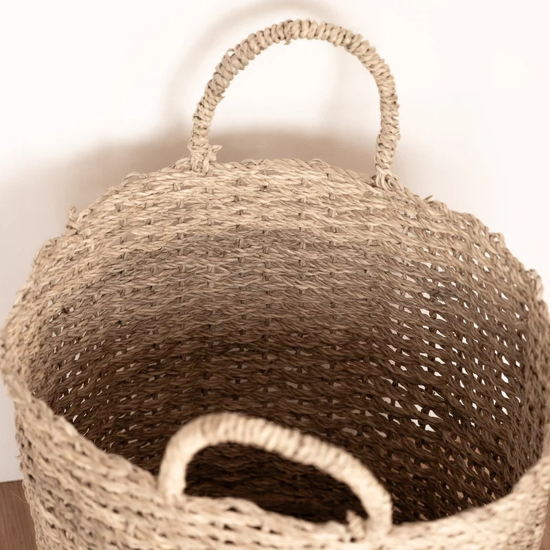 Panier ZEN grande capacité en corde de palmier avec anses robustes