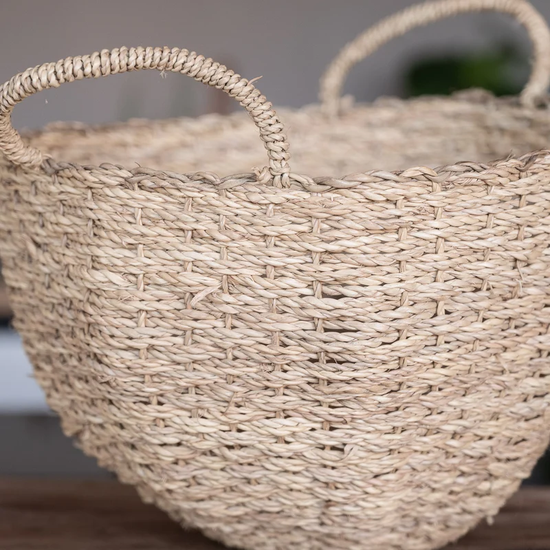 Grand panier ZEN artisanal en corde de palmier avec anses