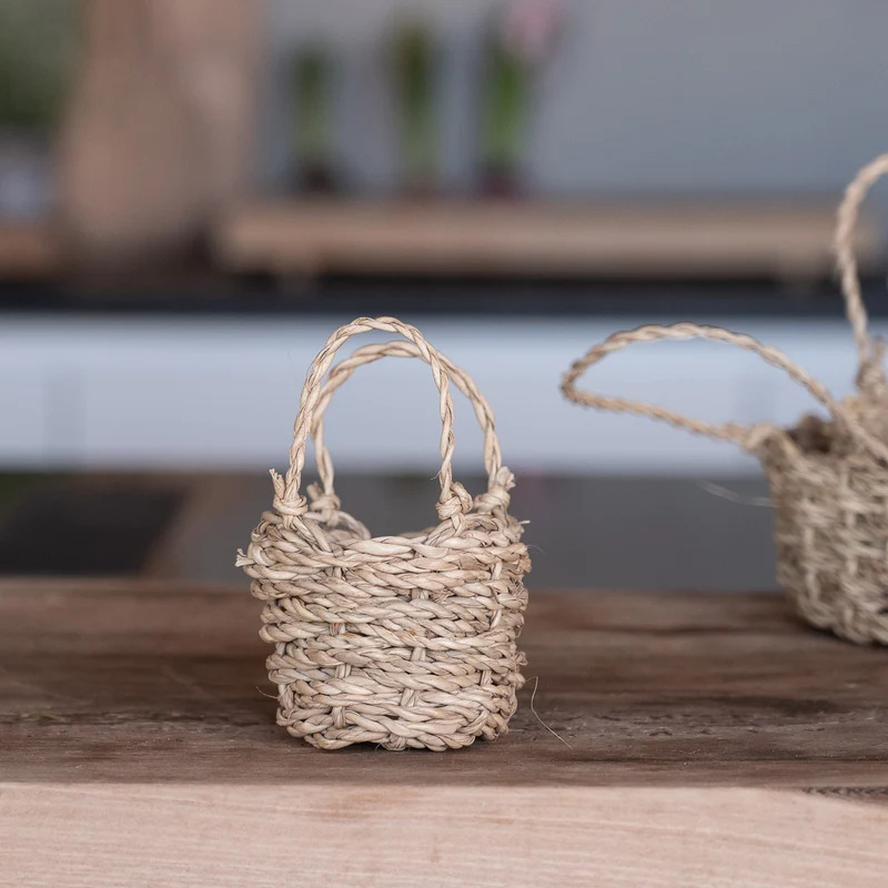 Petites corbeilles ZEN artisanales en corde de palmier avec anses