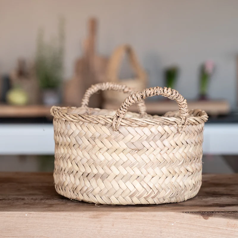 Corbeille en palmier tressé avec anses – Panier ARTIZAN bohème