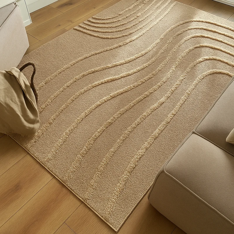 CALIFORNIA - Tapis salon à motif en relief beige - LBD911BEI