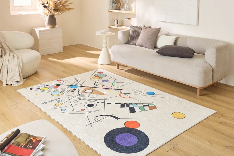 STAMPA - Tapis lavable en machine à motif abstrait - STA954BEI