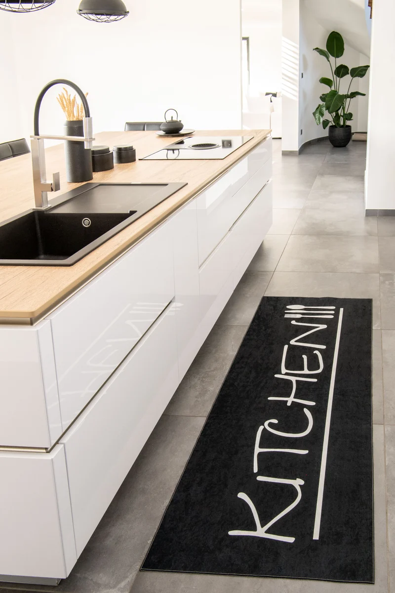 STAMPA - Tapis lavable en machine noir pour cuisine - STA8170NOI