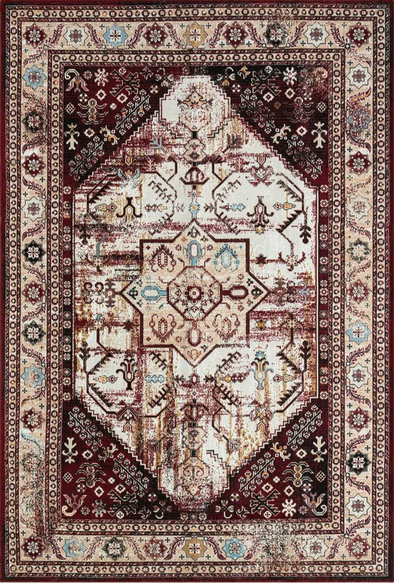 RADOM - Tapis de salon style vintage lavable en machine - RAD41ROU