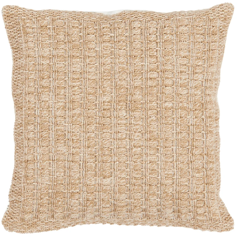 NATURE - Housse de coussin effet jute naturel uni beige - NAT8751BEI