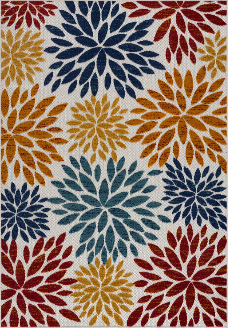 CABANA - Tapis intérieur et extérieur à motif floral coloré - CAB141MUL