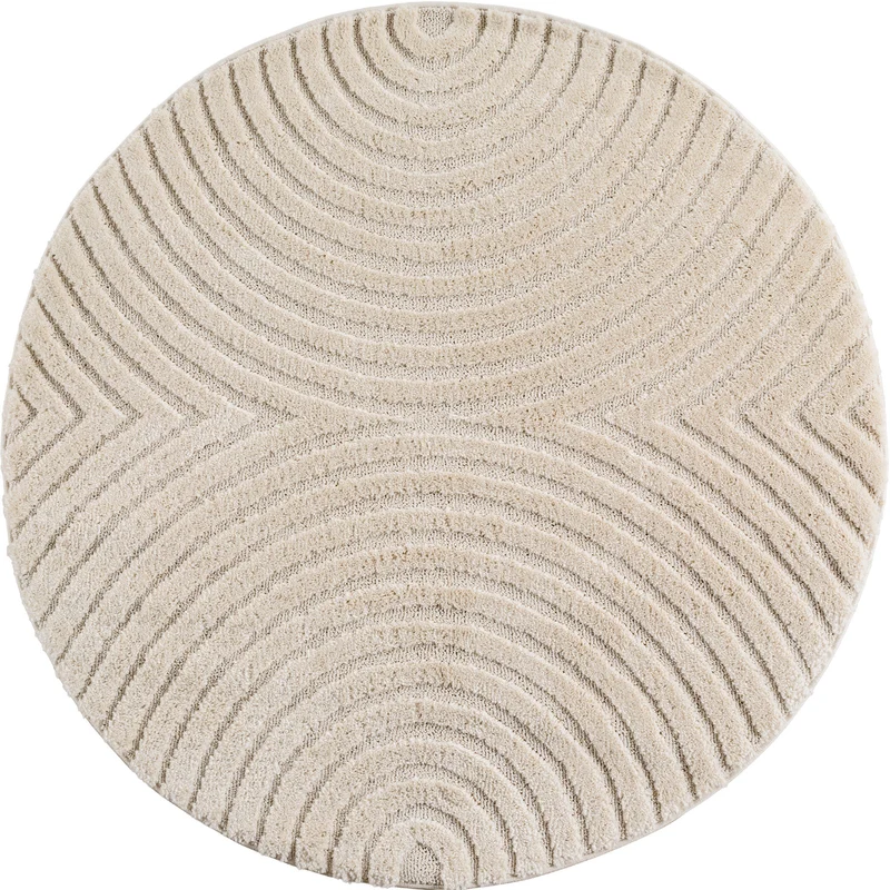 TURIN - tapis moderne rond design arc en relief - TUR1122CRE