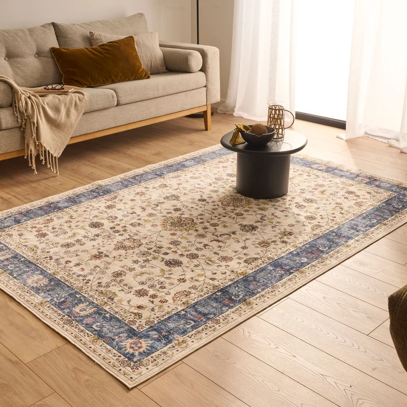 OTTOMAN - Tapis salon vintage bleu - OTT841BLE