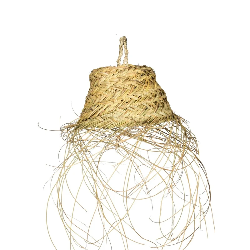 Petite suspension en alfa tressé – luminaire naturel bohème Cosydar