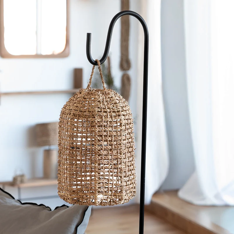 Suspension en corde naturelle ajourée – Luminaire bohème chic COSYDAR