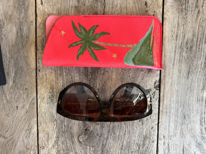 ÉTUI À LUNETTES EN CUIR PALMS PALMS PALMS
