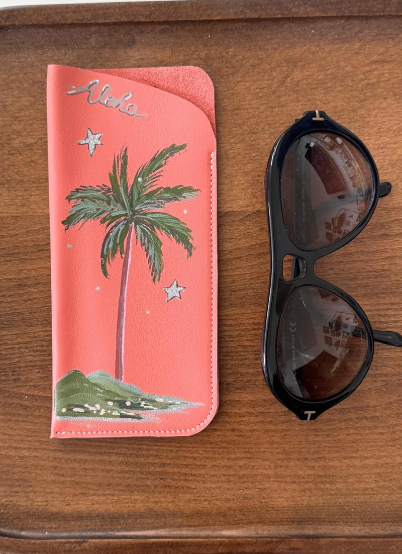 Étui À Lunettes En Cuir J’Ai Attrapé Un Coup d’Amour Un Coup De Soleil
