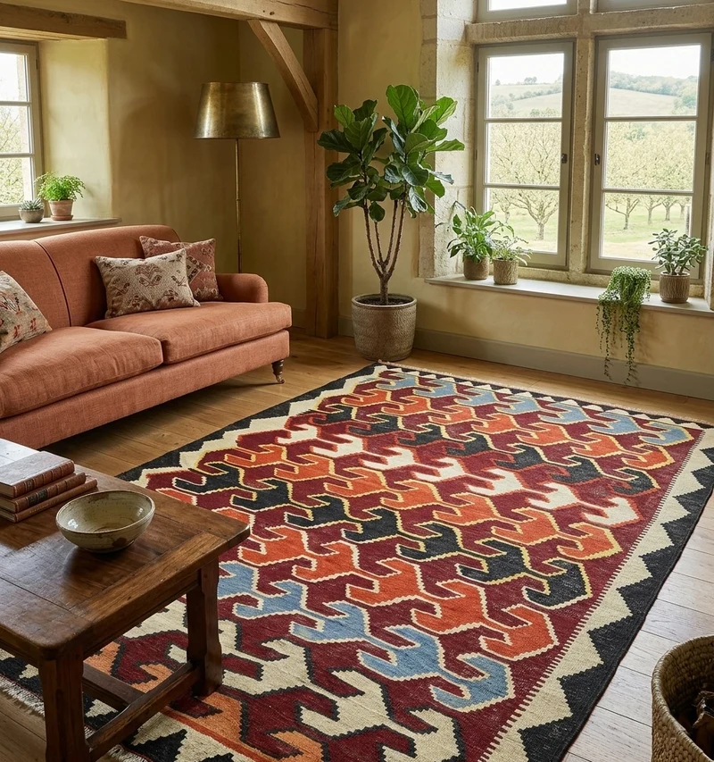 Kilim ancien Caucase – 260 × 180 cm