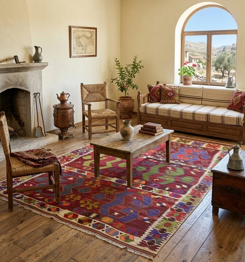 Kilim ancien Aydin – 208 × 163 cm
