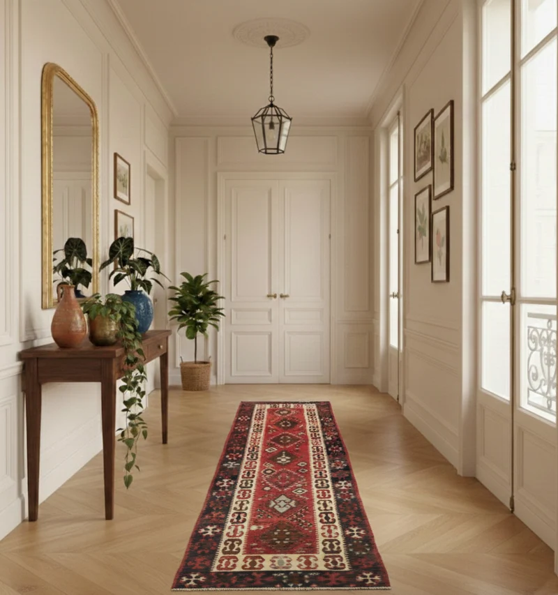 Kilim ancien Komurgen – 343 × 72 cm
