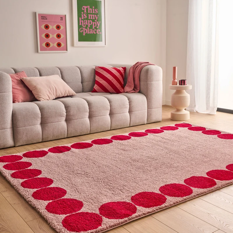 GROOVY - Tapis salon esprit seventies rose - GRO388ROU