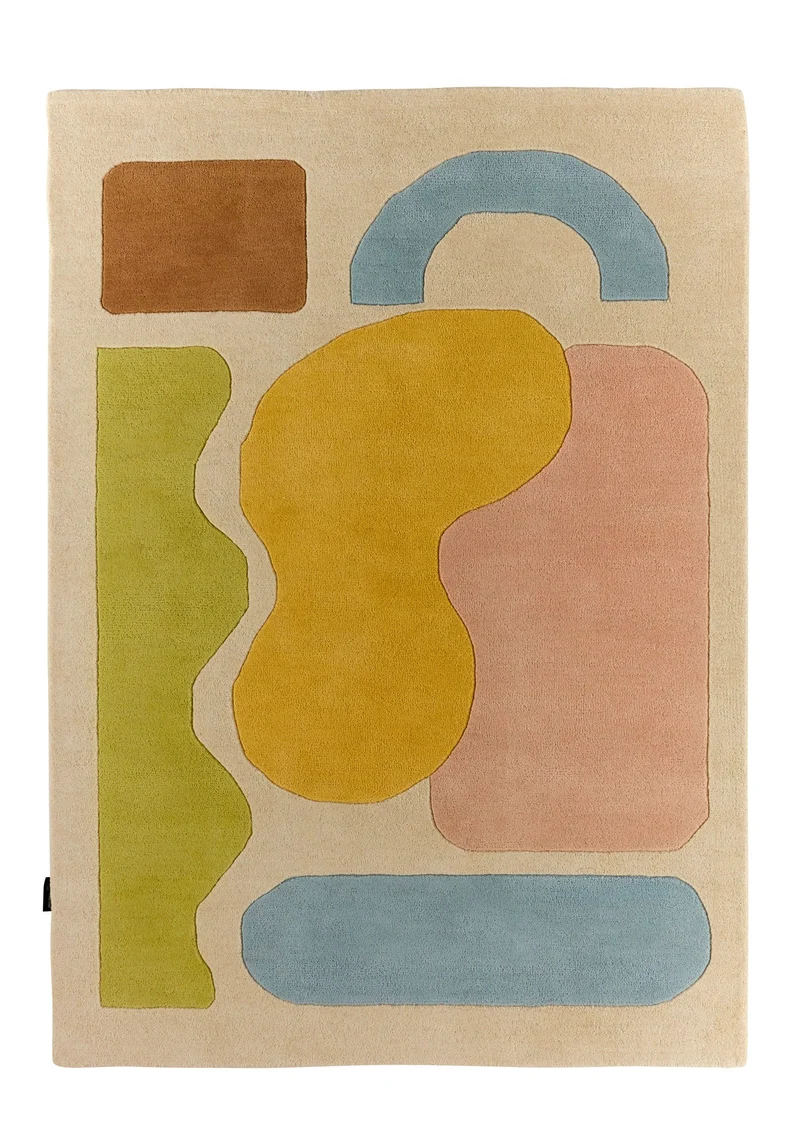 Rayon tendre – Tapis en laine multicolore doux