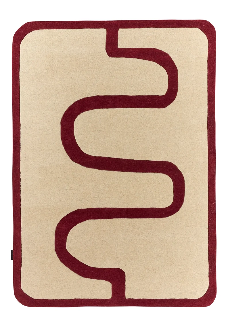 Rouge d'orage – Tapis en laine - Bordeaux