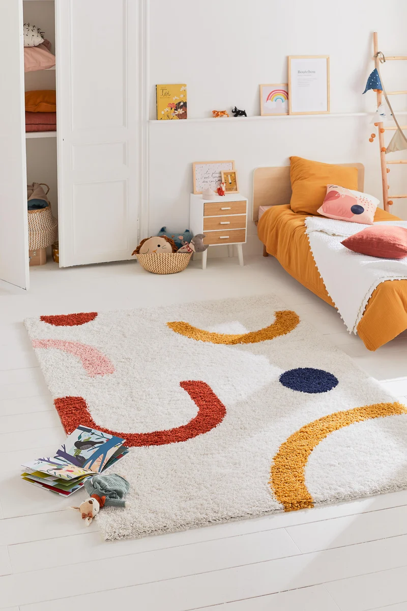 AQUARELLE - Tapis chambre enfant multicolore Ludique - AQU109MUL