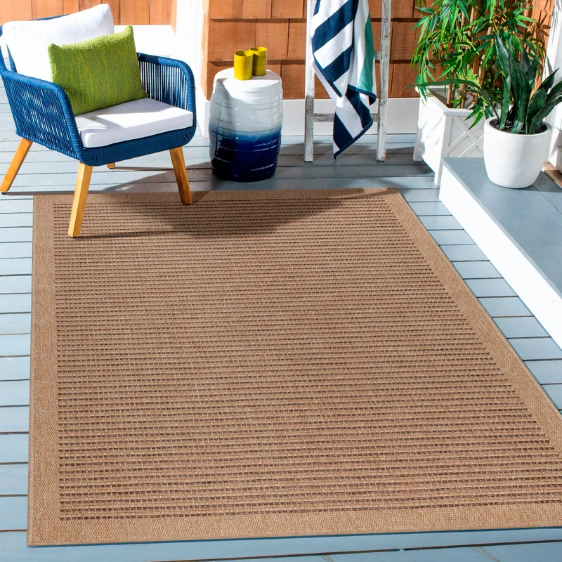 DHAKA - Tapis intérieur/extérieur aspect jute rayures fines noir - DHA8712NOI