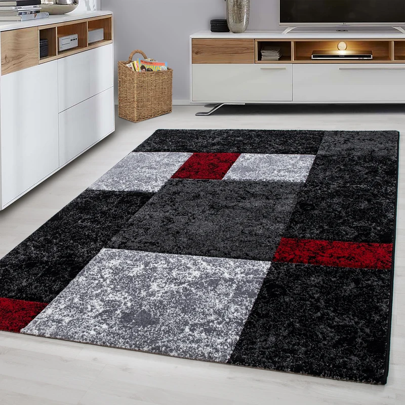 HAWAII - Tapis de salon à motif géométrique rouge - HAW11330ROU