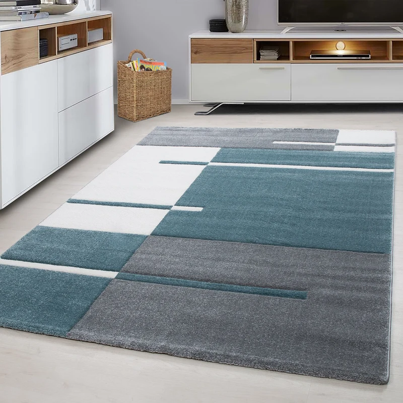 HAWAII - Tapis de salon à motif géométrique blue - HAW11310BLE
