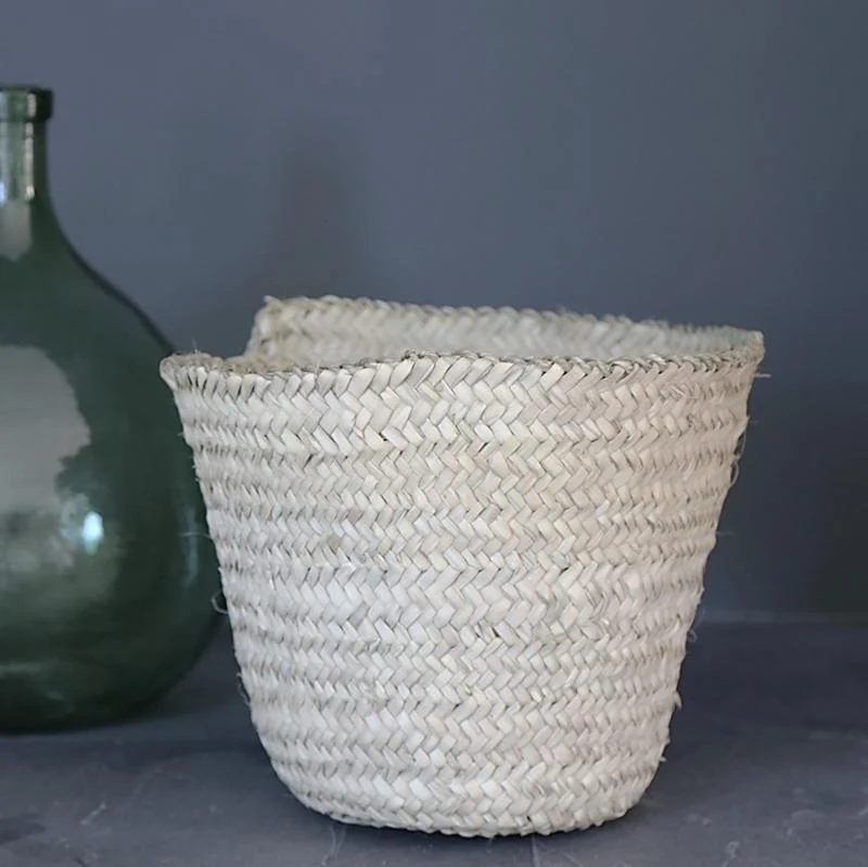 Corbeille ARTIZAN | Panier Conique Fait Main en Feuille de Palmier Naturelle