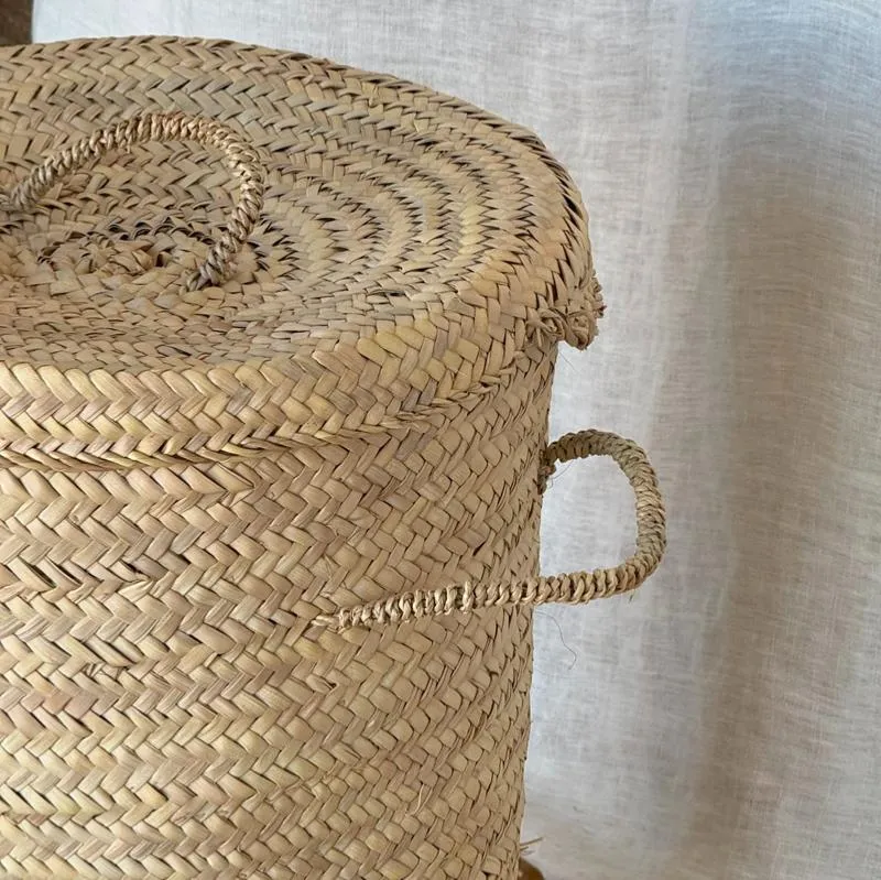 Panier à linge tressé ARTIZAN avec couvercle - Grande capacité