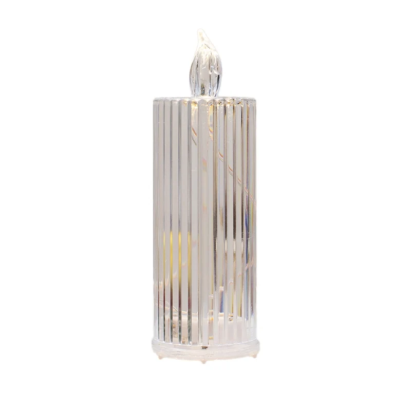 Déco Lot de 3 bougies LED strié D5,3cm H15,5cm 016243
