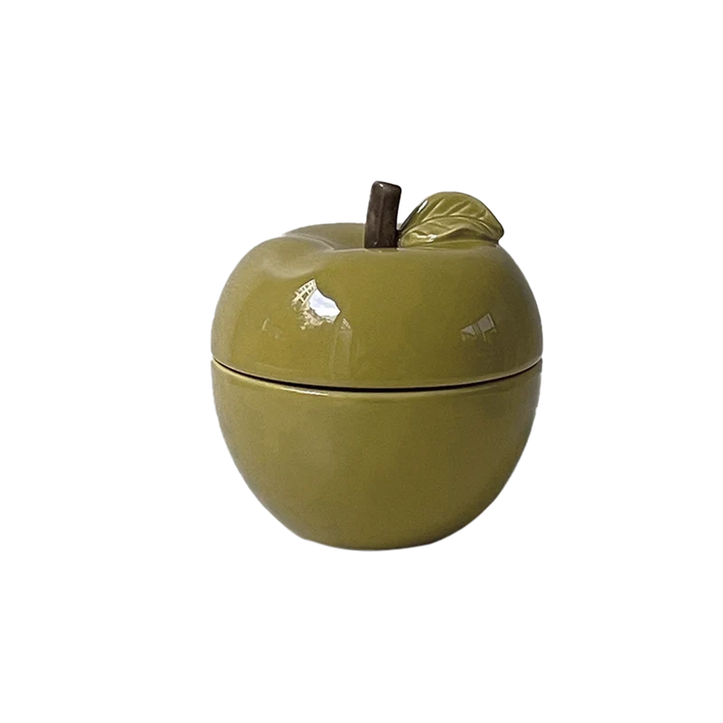 Bougie "POMME" kaki senteur vanille 018127