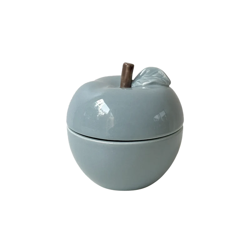 Bougie "POMME" gris bleu senteur Jasmin 018133