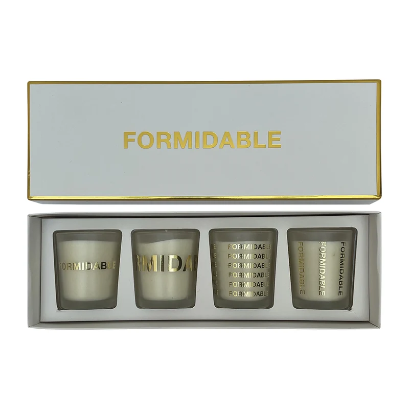 Coffret céladon "FORMIDABLE" 4 mini pots parfum figue sauvage bougies 017707
