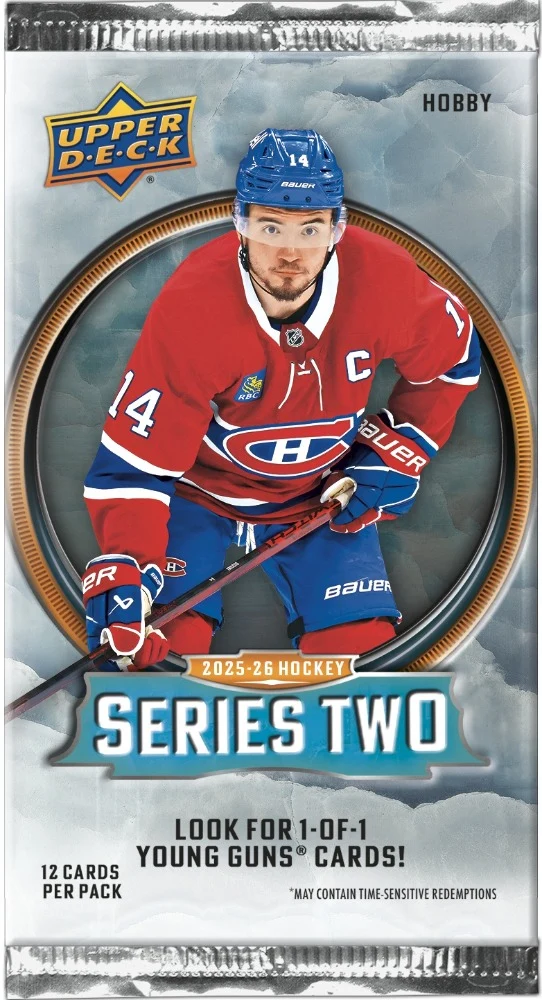 HOCKEY UPPER DECK – SÉRIE 2 2025-2026 Paquet Hobby (1) (ANGLAIS)