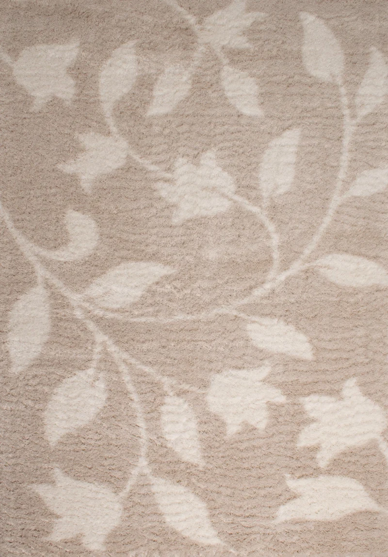 OSLO - Tapis motif fleurs beige style moderne - OSL637BEI