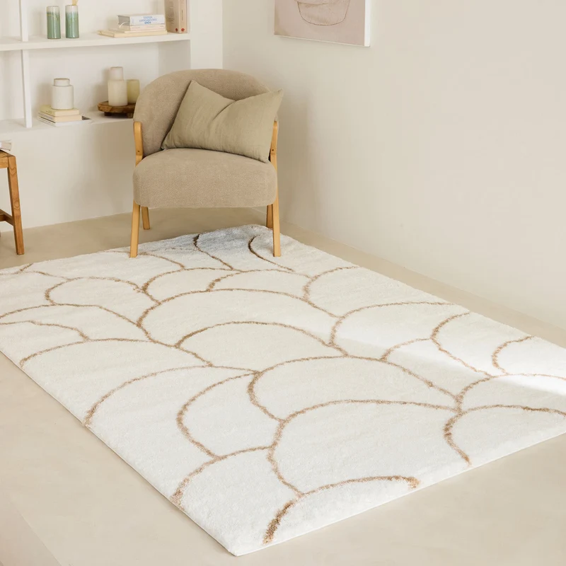 ALENA - Tapis à poils longs crème - ALE672CRE