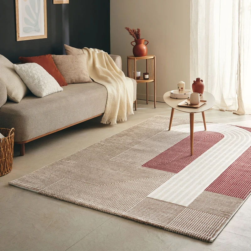 MEMPHIS - Tapis à motif géométrique rouge - MEM563ROU
