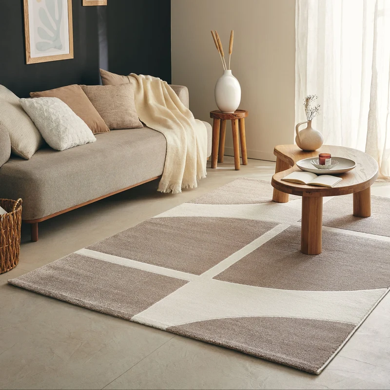 MEMPHIS - Tapis géométrique beige - MEM561BEI