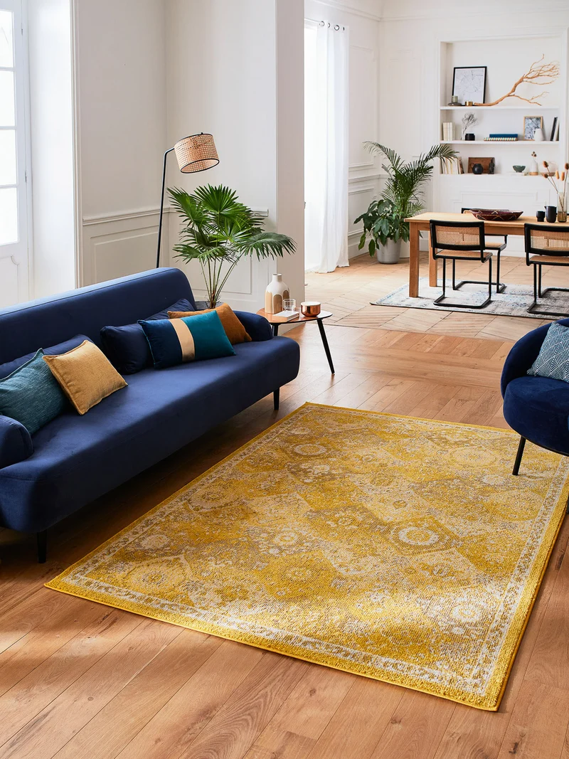 ANATOLIA - Tapis salon vintage jaune - ANA768JAU