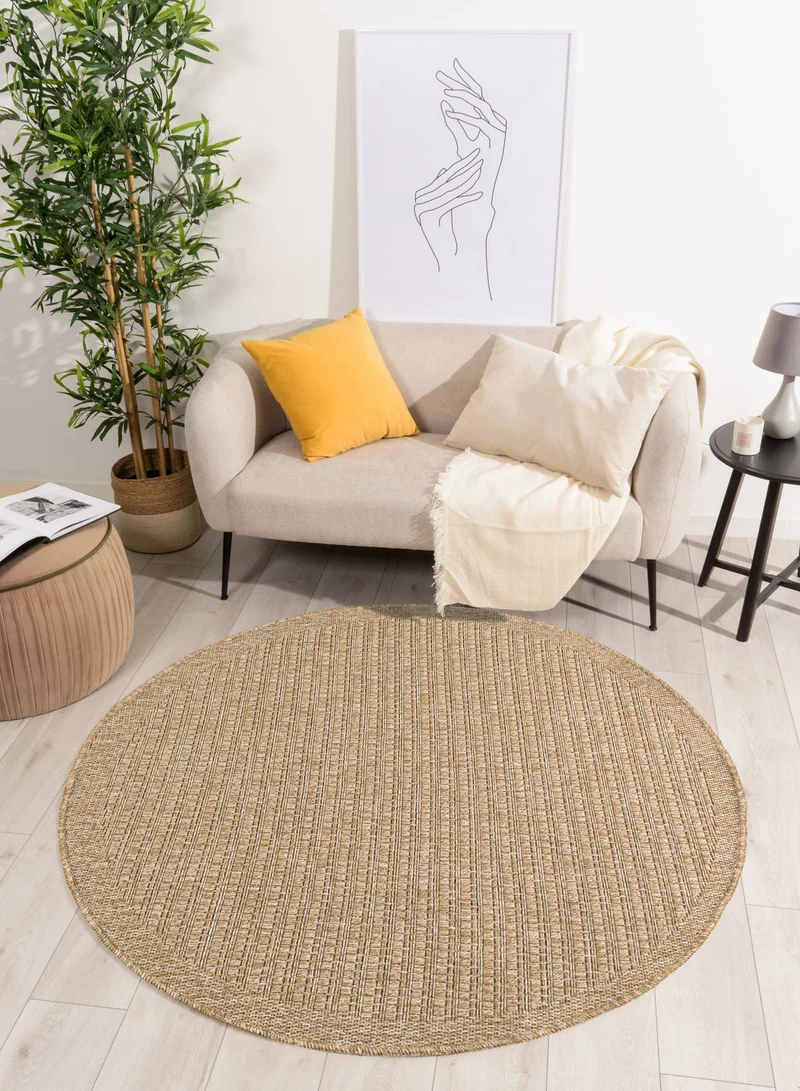 NATURE - Tapis rond effet jute naturel uni beige - NAT8751BEI