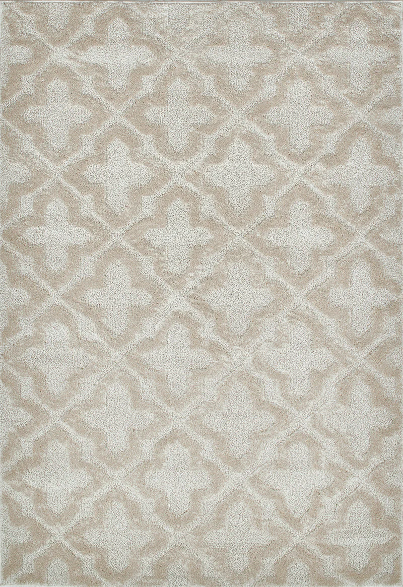 HARMONIE - Tapis de salon crème à motifs en relief - HAR917CRE