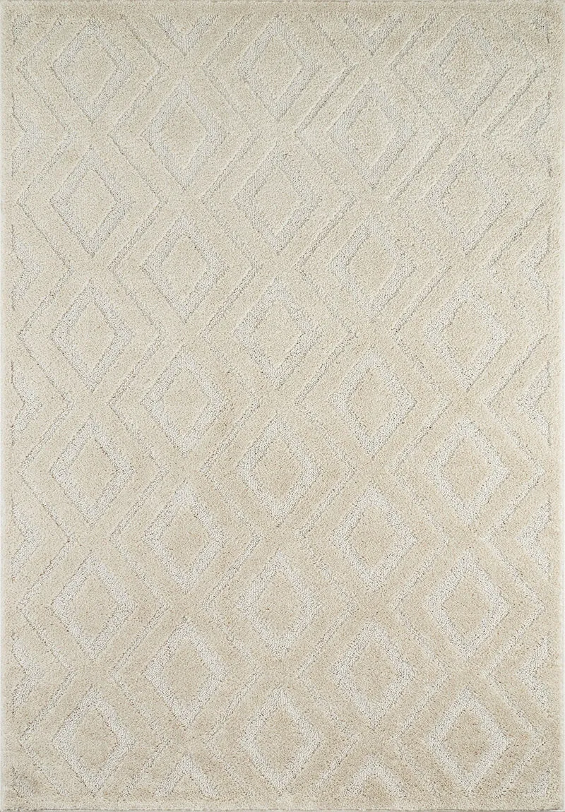 HARMONIE - Tapis de salon crème à motifs losanges - HAR912CRE